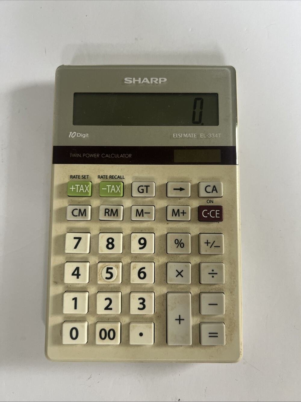 Sharp Calculator Elsimate EL-334T 10-Digit Twin Power Solar Desktop Tax Business